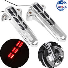 Motorcycle Parts Chrome Lower Front Fork Leg Light Red Covers For Harley Touring Road King Electra Glide FLHT FLHTK 2014-2020 2024 - buy cheap