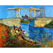 Gatyztory-pintura por números de puente con Marco, lienzo de paisaje, obra de arte pintada a mano, pinturas acrílicas, decoración de pared, regalo 2024 - compra barato