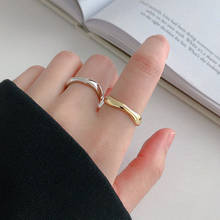 Anel pequeno para mulheres simples inoxidável mini anéis de dedo ajustável cor prata irregular onda de ouro jóias anel presentes 2024 - compre barato