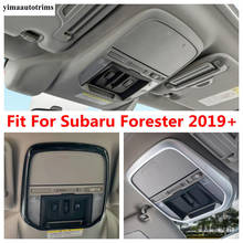 Передние светильники для чтения на крыше, лампы с рамкой, отделка для Subaru Forester 2019-2021, матовый АБС-пластик/углеродное волокно, аксессуары для интерьера 2024 - купить недорого