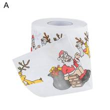 Новогодние подарки 1 рулон Санта Клаус Лось Счастливого Рождества 3 слоя кухня ванная комната Туалетная бумага 2024 - купить недорого