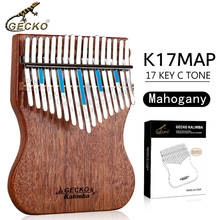 GECKO Kalimba 17 Keys Full veneer solid Mahogany Body,with Instruction and Tune Hammer, Portable Thumb Piano C/B Tone K17MAP 2024 - buy cheap