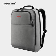 Tigernu mochila anti-roubo com carregador usb, bolsa anti-roubo para notebook 1415 "impermeável mochila escolar masculina 2024 - compre barato