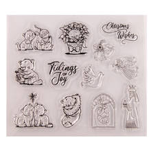 Clear Stamps for DIY Scrapbooking Card Merry Christmas Small Animals Rubber Stamp Making Photo Album Crafts Decor New Stamp 2020 2024 - buy cheap