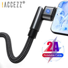 !ACCEZZ Lighting Cable For iPhone 11 Pro Max X Xr Xs 5 6 6s 7 8 Plus SE Fast Charging Mobile Phone Wire Cord 180 Degree Rotate 2024 - buy cheap