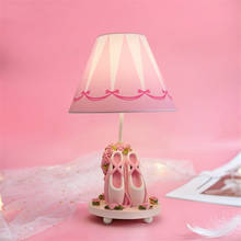 Скандинавская обувь для принцессы, танцевальная обувь, настольная лампа, прикроватная розовая декоративная настосветильник лампа для детской спальни, модель для комнаты, для девушек, кабинета, приспособление 2024 - купить недорого
