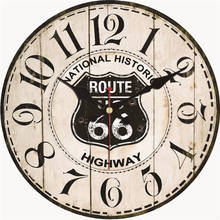 Silent Rustic Relogio De Parede Home Decor Clocks Beige Historic Old Route 66 Vintage Wall Clock Kitchen Watch Wall Clock 2024 - buy cheap