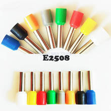 E2508 isolante crimp terminal conector 50 pçs/saco tubo isolado terminais de extremidade do cabo 2.5mm2 cabo conector terminais de fio 2024 - compre barato