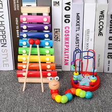 Montessori Wooden Toys Childhood Learning Toy Children Kids Baby Colorful Wooden Blocks Enlightenment Educational New Toy 2024 - buy cheap