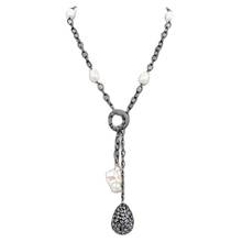 GG Jewelry-collar de cadena de metal y gemas de arroz blanco perla, joyería Natural de 22 pulgadas, colgante de gota de arroz blanco perla Keshi CZ 2024 - compra barato