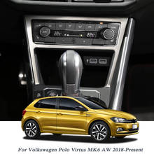 Для Volkswagen Polo Virtus MK6 AW 2018-2020 автомобильный Стайлинг Центральная рамка управления с блестками декоративные полоски интерьерная рамка аксессуар 2024 - купить недорого