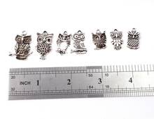 Wholesales 50PCS Tibetan Silver Mix Owl Pendants Charms Bracelet Necklace Jewelry Findings for Jewelry Making 2024 - buy cheap