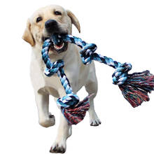 Juguetes de cuerda para masticar para perros agresivos, cuerda resistente para perros grandes/medianos, 5 nudos, cuerda de algodón Indestructible, juguete para perros de guerra 2024 - compra barato