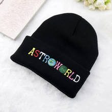 Winter Cap Hip Hop ASTROWORLD Pattern Embroidery Cap Beanie Knitted Letter Simple Design Hat Keep Warm Props 2024 - buy cheap