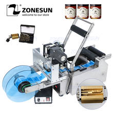 ZONESUN TB-YL50D Semi Automatic Label Applicator Medicine Round Bottle Labeling Machine With Date Printer Self Adhesive Labeler 2024 - buy cheap