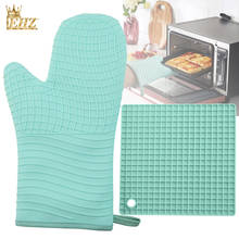 EHZ Silicone Glover Place Mat Silicone Gloves Anti-Scalding Microwave Oven Baking Cotton Insulation Place mat Kitchen 2024 - buy cheap