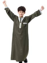 Kimono turco musulmán para niños, ropa islámica, túnicas largas, vestido árabe de Dubái, Abaya, Jubba, Thobe, niño, Thobe, Thawb, caftán 2024 - compra barato
