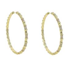 High Quality Geometric Large Circle Hoop Earring Micro Pave 5A Clear Cubic Zirconia CZ Bling Vintage Bambo jewelry For Women 2024 - buy cheap