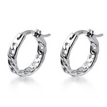 Pendientes de aro de cadena de plata esterlina 925 para mujer, joyería de Piercing redondo, accesorio para oreja de fiesta, regalo 2024 - compra barato