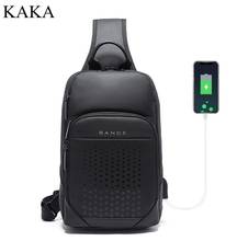 Брендовая мужская нагрудная сумка KAKA, сумка на плечо с USB-зарядкой, мужской рюкзак через плечо, нагрудная сумка для мужчин 2024 - купить недорого