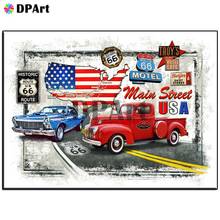 Diamond Painting 5D Full Square/Round Drill Car America Flag Daimond Embroidery Painting Cross Stitch Mosaic Picture M913 2024 - buy cheap