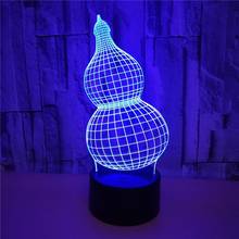 Calabaza modelado 3d ilusión LED luz de noche 7 colores cambiantes usb Lámpara de mesa bebé niños iluminación para dormir decoración del dormitorio del hogar 2024 - compra barato