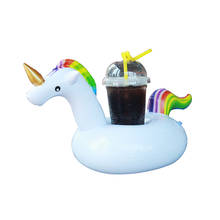 YUYU-Mini portavasos inflable de unicornio, suministros de juguetes de agua flotantes para bebidas, barcos para fiestas, soporte para teléfono, juguetes para piscina 2024 - compra barato
