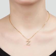 Zircão cúbico alfabeto pingentes ouro prata cor cobre mini A-Z carta pingente colar shinning 26 colares iniciais jóias 2024 - compre barato