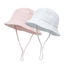 CYFJFC Children Solid Bucket Hat Dyeing Summer Cap Unisex UV Protection Panama Boy Girls Beach Hats Adjustable Chain Infant Caps 2024 - buy cheap