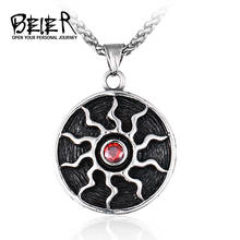 BEIER 316l Stainless steel Sun pendant necklace with red store unique style for man jewelry gift LHP140 2024 - buy cheap