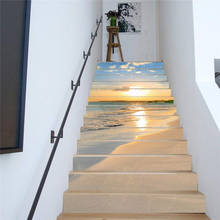 Adesivos decorativos autoadesivos para escada pôr-do-sol e praia 13 paredes 2024 - compre barato