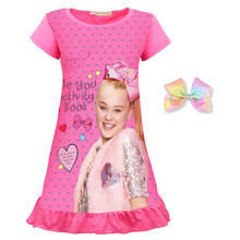 Vestido de jojo siwa para meninas de alta qualidade, pijama infantil, roupa de dormir, design da moda, para crianças, roupas de princesa, 6 a 14 anos 2024 - compre barato
