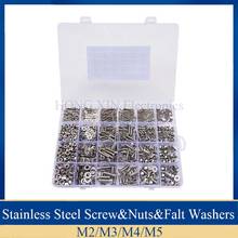 1220Pcs M2 M3 M4 M5 Stainless Steel Hex Socket Screw Set Flat Round Cap Head Screws Bolts with Hex Wrenches (Silver) 2024 - buy cheap