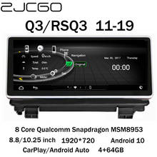 Zjcgo carro multimídia player estéreo gps navegação rádio navi android 10 tela mmi 2g 3g mib sistema para audi rs q3 8u 2011 ~ 2019 2024 - compre barato