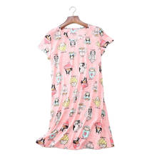 2020 Summer New Ladies Sleep Dress Comfort Loose Round-Neck Nightgown Large Size Cartoon Printed Women Cute Soft Homewear Dress 2024 - buy cheap