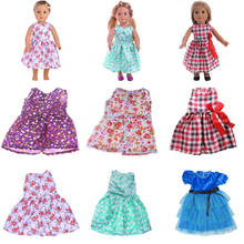 Doll Clothes Dresses Plaid & Print & Flannelette Skirts For 18 Inch&43 Cm Dolls&New Born Baby Generation Girl's Birthday Gifts 2024 - buy cheap