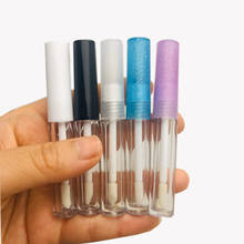 Tubo Transparente de brillo de labios, envase de plástico para pintalabios líquido con tapa azul/púrpura, botella redonda negra, 50/100/200/1,3 ml 2024 - compra barato