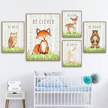 Rabbit Fox Deer Bear Owl Forest Nursery Wall Art Canvas Painting Nordic Posters And Prints Wall Pictures Baby Kids Room Decor 2024 - buy cheap