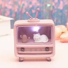 Милый ТВ-Кот современный простой Звездный светло-розовый креативный Звездный светильник ночсветильник для девочек подарок на день рождения Домашний декор для спальни светильник льник в виде кошки 2024 - купить недорого