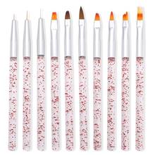 10Pcs Professional Manicure UV Gel Brush Pen Transparent Acrylic Nail Art Painting Drawing Brush Phototherapy Tools Design Salon 2024 - buy cheap