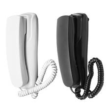 Мини Настенный Телефон проводной телефон домашний офис отель Настольный стационарный телефон белый/черный регулятор громкости DC 48V 2024 - купить недорого