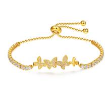 DEELAN Gold Femme Lucky Bracelet Bangle For Women Fashion Adjustable Trendy Style Crystal Charm Bracelet For Women Girls Gift 2024 - buy cheap
