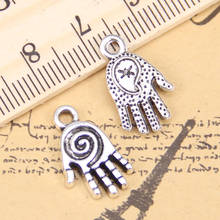 Amuletos hamsa palma da mão, 18mm, pingentes antigos, joias vintage de prata tibetana, colar faça você mesmo com pulseira 2024 - compre barato