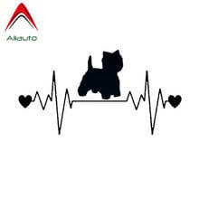 Aliauto Stylish Car Stickers Westie Dog Heartbeat Lifeline Vinyl Decal Automobile Styling Accessories Black/Silver,20cm*10cm 2024 - buy cheap