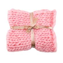 Soft Acrylic Chunky Knitted Blanket Hand Weaving Photography Props Blankets Soft Knitting Blankets Spring Autumn Blanket 2024 - buy cheap