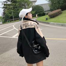 Dueweer jaquetas femininas, casaco retrô de algodão grosso, resistente, solto, estilo harajuku, hip hop, tendência, estampada, estilo coreano, que combina com todas as mulheres 2024 - compre barato