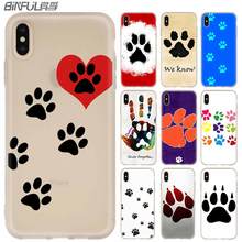 Silicone Soft Phone Shell Case for iPhone 13 12 11 Pro X XS Max XR 8 7 6 Plus SE 2020 Coque dog footprint Paw husky 2024 - buy cheap