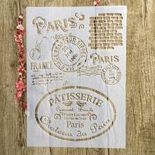 A4 29 * 21cm Paris stamps DIY Stencils Wall Painting Scrapbook Coloring Embossing Album Decorative Paper Card Template 2024 - buy cheap