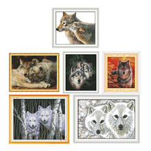 Life of A Wolf Cross Stitch Kits 11CT14CT Animals Printed Patterns Crafts Chinese Needleworks DMC Counted Embroidery Accessories 2024 - buy cheap