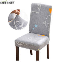 Printed Color Chair Cover Stretch Spandex Elastic Slipcovers Chair Covers For Dining Room Kitchen Wedding Banquet Hotel 2024 - buy cheap